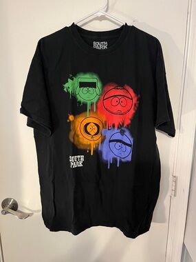 South Park graphic Mens character Heads T-Shirt / Black size XL.